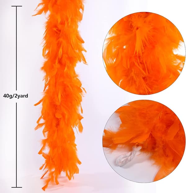 Fjäderscarf, 40g pysselmaterial, bröllopsfest Halloween-dekoration (Orange)