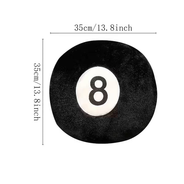 Sort Billard 8-Ball Plys Pude 35cm