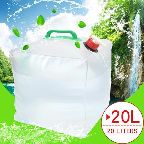 2-pack 20L Vikbar Vattenpåse, Stor Portabel Vattenbehållare, Vattendunk, Camping Dricksvattenpåse, Vattentank