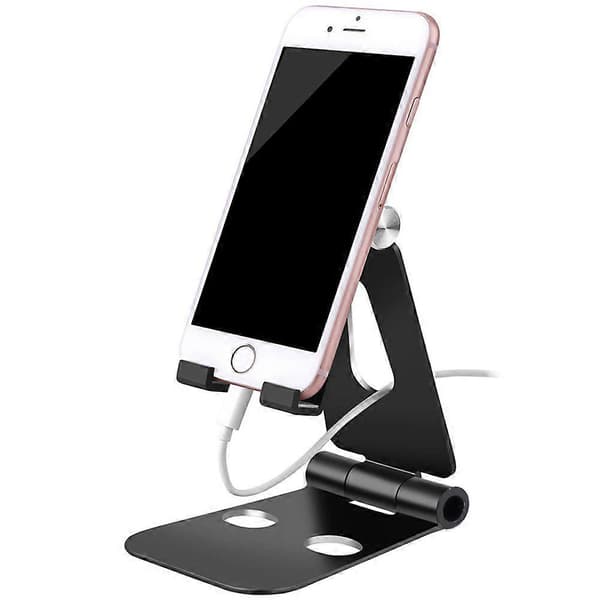 Multi-vinkel tablet holder, justerbar iPad holder, telefonholder, iPhone holder (4-10 tommer rækkevidde), sort