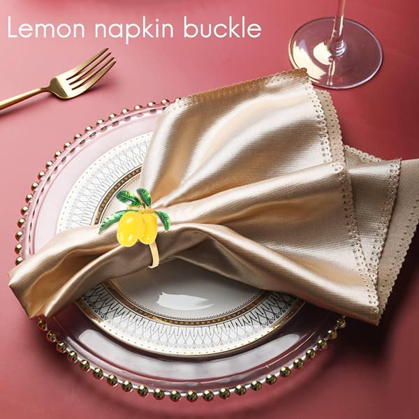 8-pak citron bryllup serviet holder guld serviet holdere