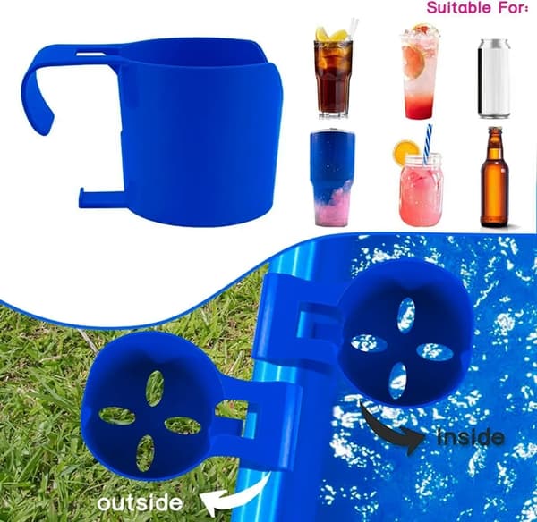 5 x kopholder pool, kopholder poolkant, flaskeholder, ølophængsstativ
