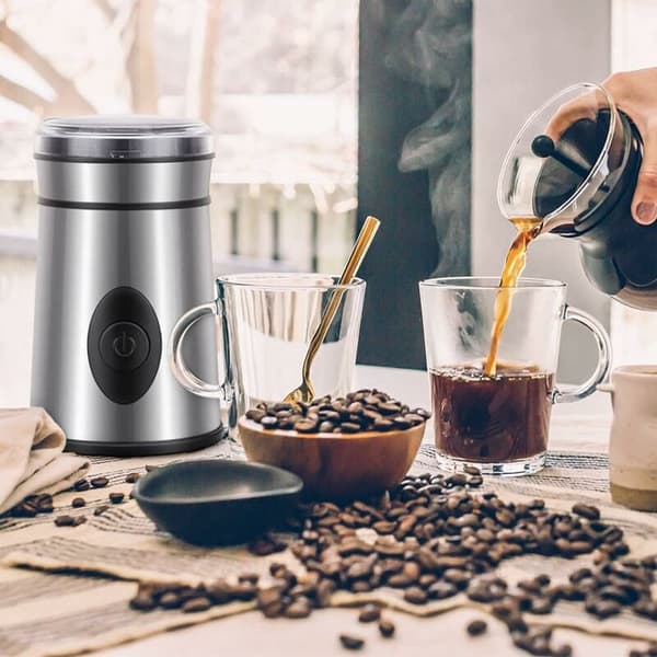 Elektrisk kaffekværn til kaffebønner 50g nødder og krydderier med rustfrit stålblad