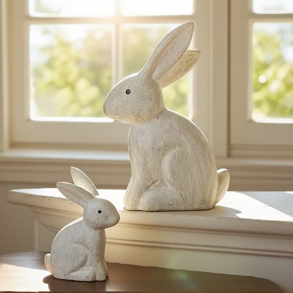 To superpopulære nuttede kaninfigurer i resin 2pc