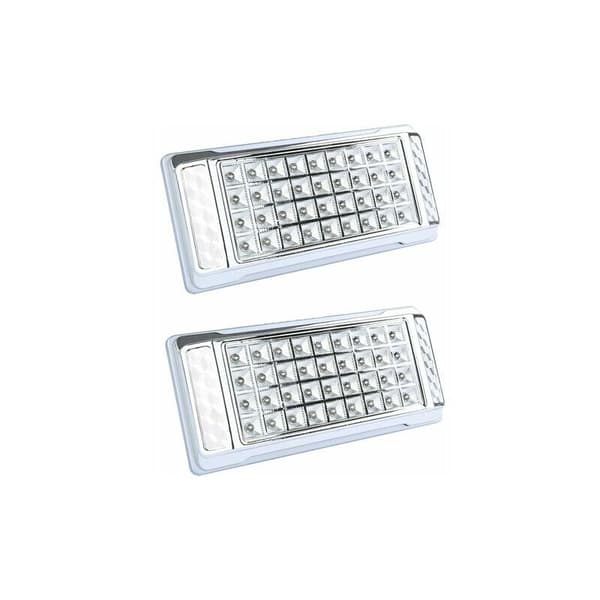 2 stk 36 LED innendørs taklamper diskokule 12V rektangulær takhode interiørbelysning leselampe LYLM