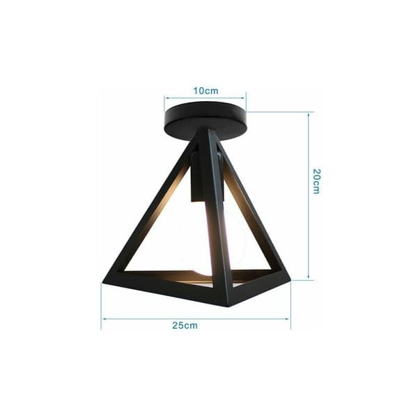 Bur loftslampe industriel metal trekant pendel til stue cafe sort - sort DRIVE