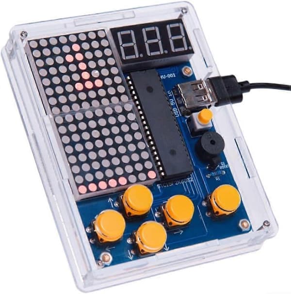 DIY Retro Spillekonsol Kit med Klassisk Pixel Art Design til Bygning og Programmering af Spil