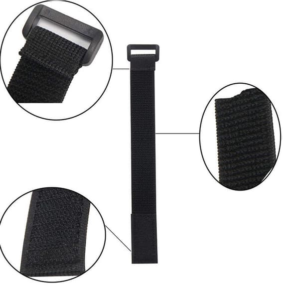Elastisk bånd 15cm 20cm med spenne 25mm Kabelbånd 20 stk for binding (svart)