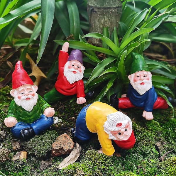 Yoga dværg mini have dværg fe dværg figur tilbehør 4PC