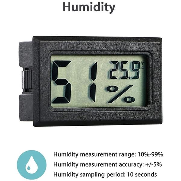 Praktisk Mini Digital LCD Innendørs Temperatursensor Fuktighetsmåler Termometer Hygrometer 2 stk