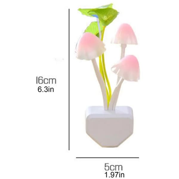 Fantasy sopp LED lotusblad nattlys, lyskontroll, plug-in nattlys, nattlys