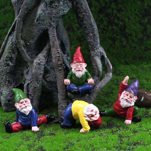 Yoga dværg mini have dværg fe dværg figur tilbehør 4PC
