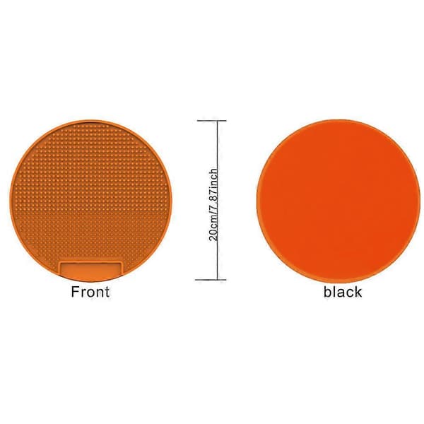 Puslespilsfoderlegetøj/slikkepude til hunde og andre store kæledyr, suger til væg/gulv, prikket orange