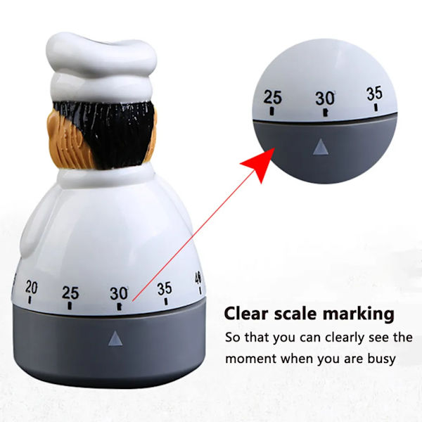Analog kökstimer äggtimer ljudlarm plast