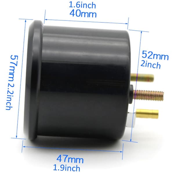 Universal Boost Pointer Mätare Vakuumtrycksmätare 0-30 PSI 12V Blå LED-urtavla 52mm Diameter för Bilmotor