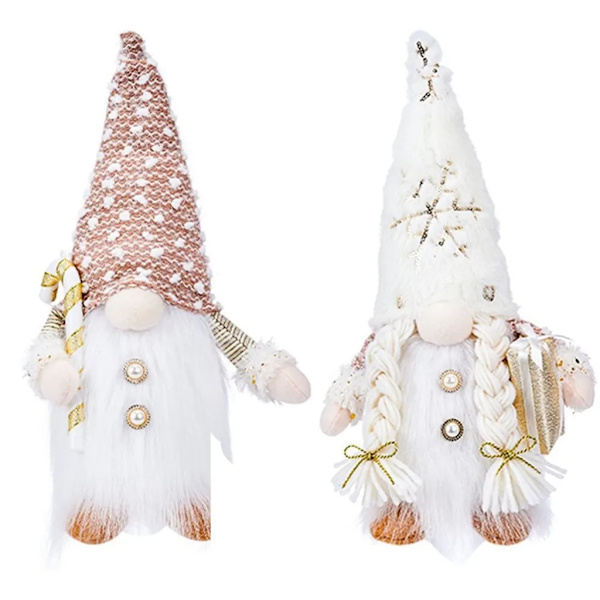 2x julepynt nisse svensk julemand med LED