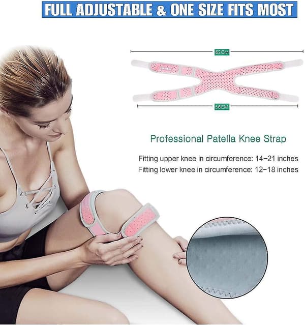 Patellar Senestøtte Stropp 2 Pakning, Knesmertelindring og Patella