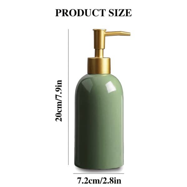 Halloween- och julklapp: 2 st 420 ml (19 cm * 7,1 cm) pumpflaskor – grön keramik 2pc