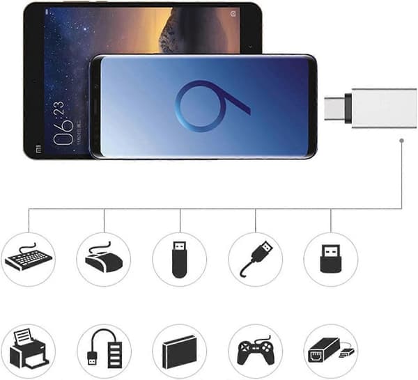 USB C til USB 3.0 Adapter Type C Han til USB Hun OTG Konverter til Laptop Telefon Sølv