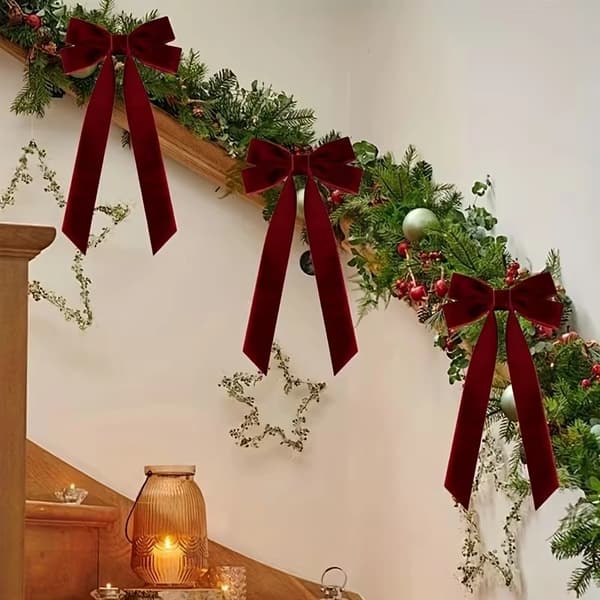 10 Juletræsguirlander i Velour Julepynt