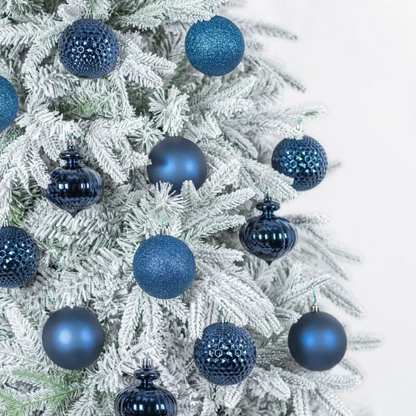 Julekuler Juletrepynt uknuselig Julekulepynt feriepynt Julepynt (8 cm, blå)