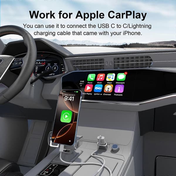 4-pakning USB A til USB C-adapter Hurtiglading Dataoverføring for iPhone iPad CarPlay Samsung Pixel