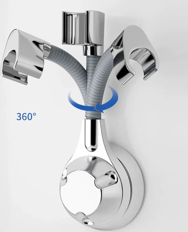 Dusjhodeholder, ingen boring, hånddusjholder, 360° roterbar, dusjhodeholdere, universal