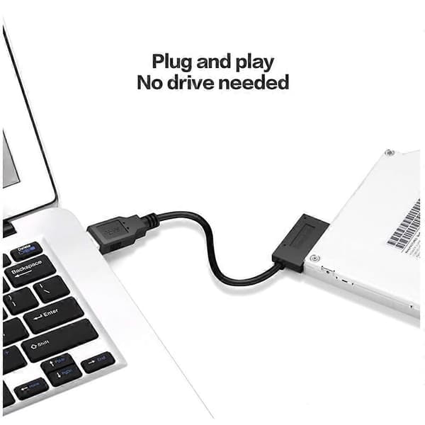 35 cm USB-adapter PC SATA til USB 2.0-konverter Slimline 13-pinners 6P+7P CD DVD ROM-drivenhetskabel for bærbar PC