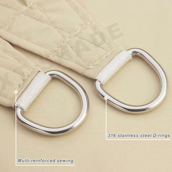 Markis Vattentät Triangulär 3x3x3m Väderskydd Solskydd PES Polyester med UV-skydd för Uteplats Balkong Trädgård Ljus Khaki