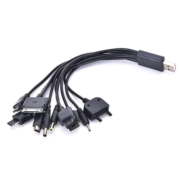 10-i-1 Universel USB Multifunktions USB-opladerkabel til mobiltelefon