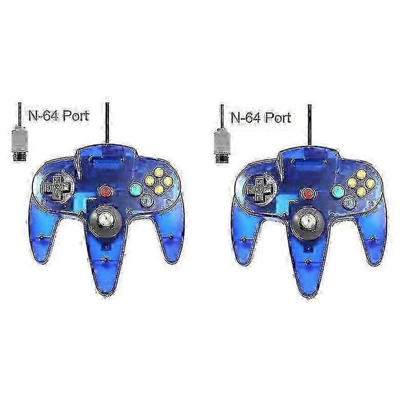 2-pak Klassisk Kablet N64 Controller Retro Spil 64-bit Gamepad Joystick Udskiftning