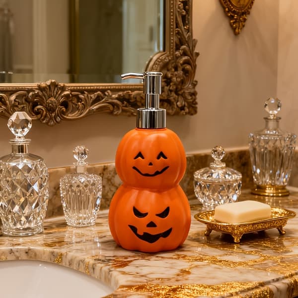 1/Kreativ Halloween og Jule Græskarformet Sæbedispenser Orange