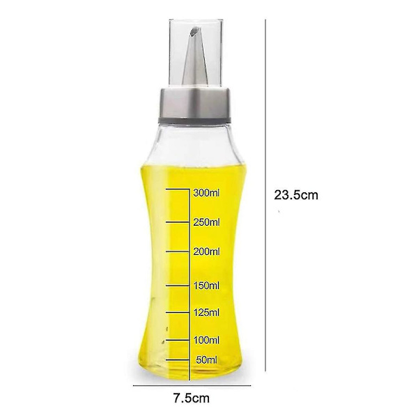 Oliedispenserflaske, 400 ml madlavningsbeholderflaske med skala