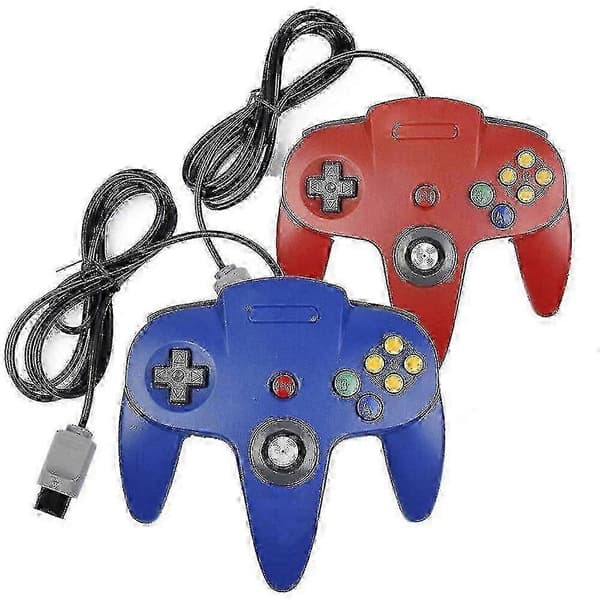 2-pak Klassisk Kablet N64 Controller Retro Spil 64-bit Gamepad Joystick Udskiftning