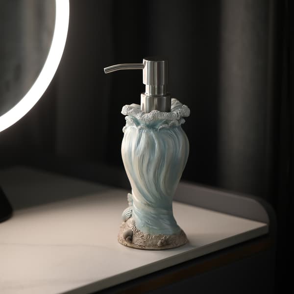 Minimalistisk og moderne bølgeskalsformet sæbedispenser blue