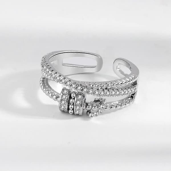 Til min datter Fidget Ring mod angst Fidget Ringe mod angst til kvinder Justerbar Stacking Angstlindring Regnbue Fidget Ring Smykkegaver color:silver