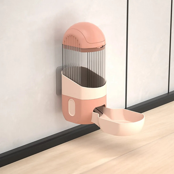 1200 ml foderbur dyrefoderskål, foderautomat til kæledyr, automatisk foderautomat, tørfoderautomat til hunde og katte, pink