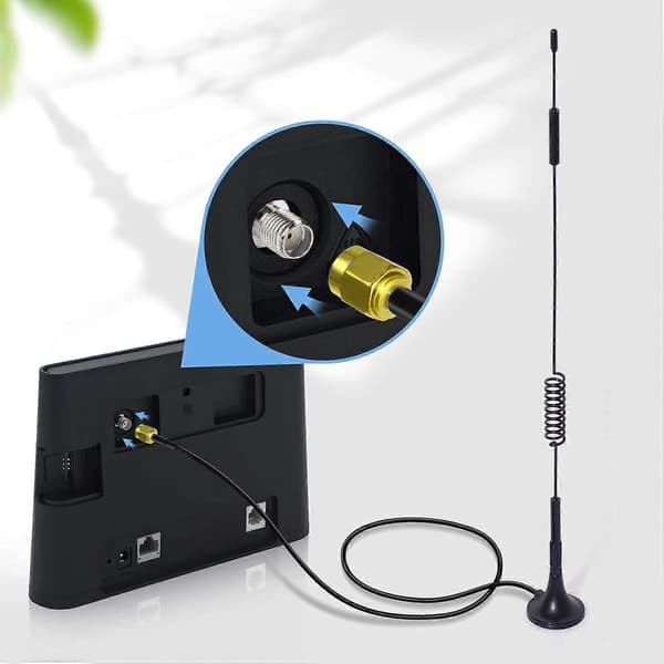 4G LTE antenne SMA antenne 7dBi magnetisk base MIMO antenne (2-pak) til Vodafone O2 Three EE Huawei Netgear TP-Link 4G LTE router gateway modem SMA