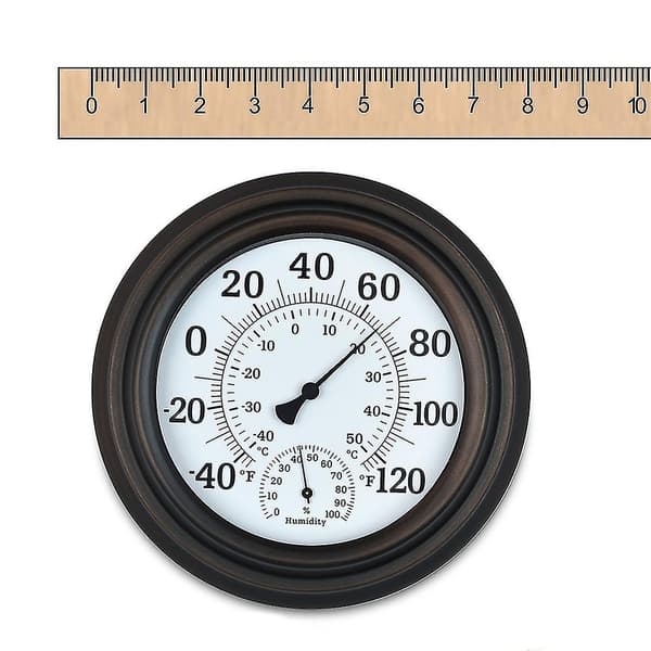 8 Dekorative Innendørs/Utendørs Veggtermometer for Terrasse (bronse)