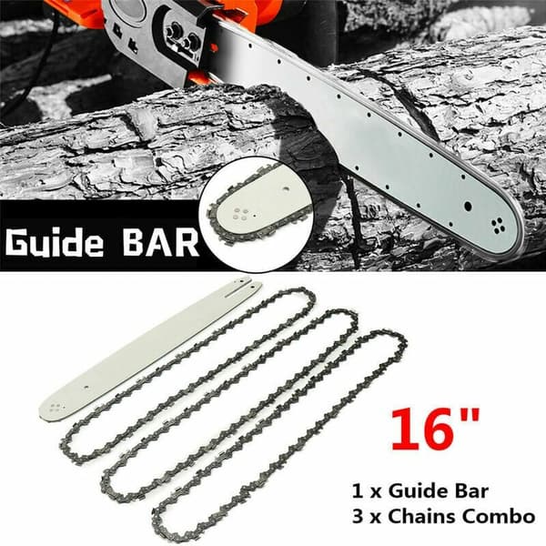 16'' sværd + 3 motorsavskæder til STIHL 009 012 021 E180 MS180 MS190 MS250 HT70 Cisea