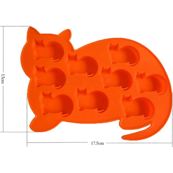 Kattformade Silikonisformar för Isbitar, 2-pack