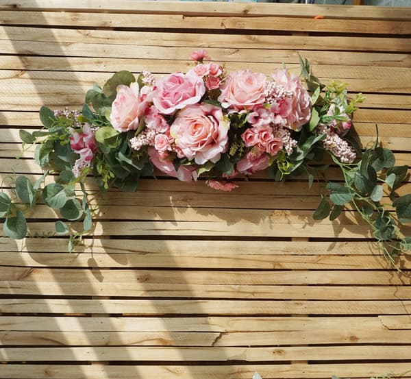 Kunstig blomsterkrans dørdekorasjon Morsdagsgave C