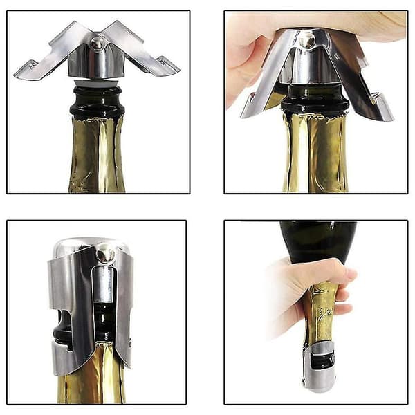 Champagne Propper Rustfrit Stål Vinflaske Propper, Genanvendelig