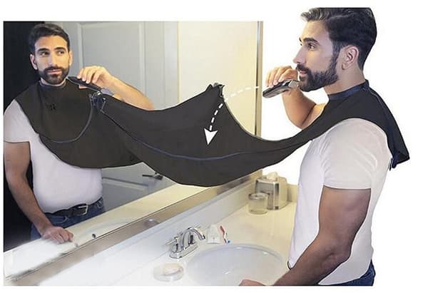 Skäggförkläde, Skägg Handduk Rakförkläde Skäggvård Vit (transparent krok)
