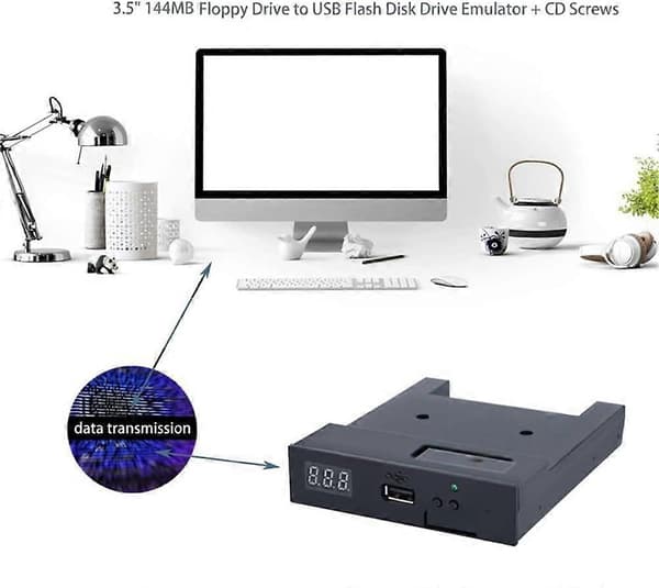 U100K 3,5 tommer diskettedrev til USB-emulator 1,44 MB 34-bens interface til musikalsk diskettedriver