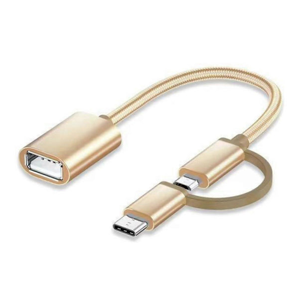 USB-adapter Nylonflätad USB-kabel Metallhölje Resevänlig Guld MultiColor För Resor Och Datasäkerhetskopiering