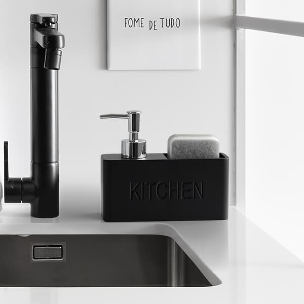Kjøkkensåpedispenser, multifunksjonell vaskemiddeldispenser black