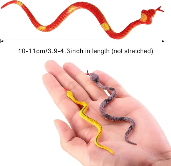24-pack Små Plastormar - Realistiska Gummiormar för Halloween