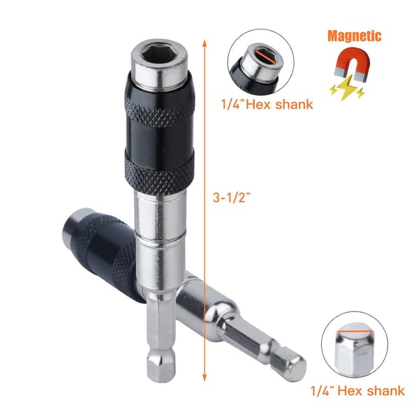 3-pak magnetisk roterende bitholder, 1/4\" magnetisk bitholder