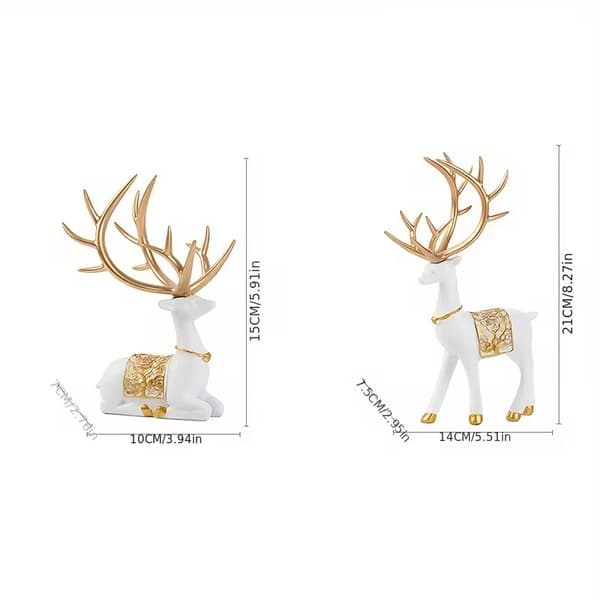 2-delt Elegant Hjorte Figur Sæt Juledekorationer